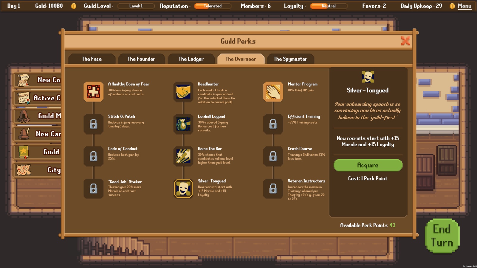 Guild Perks screen